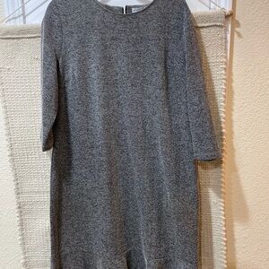 Elegant Long Sleeve Gray Dress